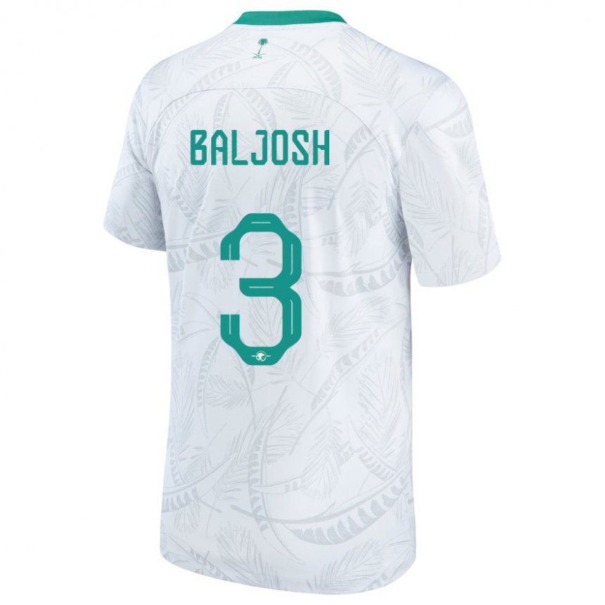 Hombre Camiseta Arabia Saudita Turki Baljosh #3 Blanco 1ª Equipación 22-24 La Camisa Perú