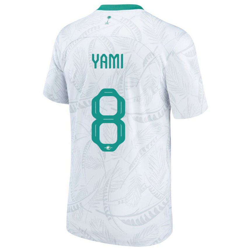 Hombre Camiseta Arabia Saudita Riyadh Yami #8 Blanco 1ª Equipación 22-24 La Camisa Perú