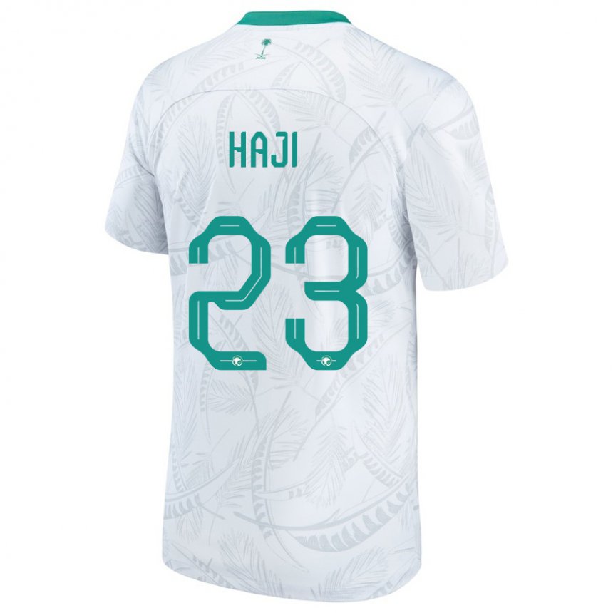 Hombre Camiseta Arabia Saudita Talal Haji #23 Blanco 1ª Equipación 22-24 La Camisa Perú