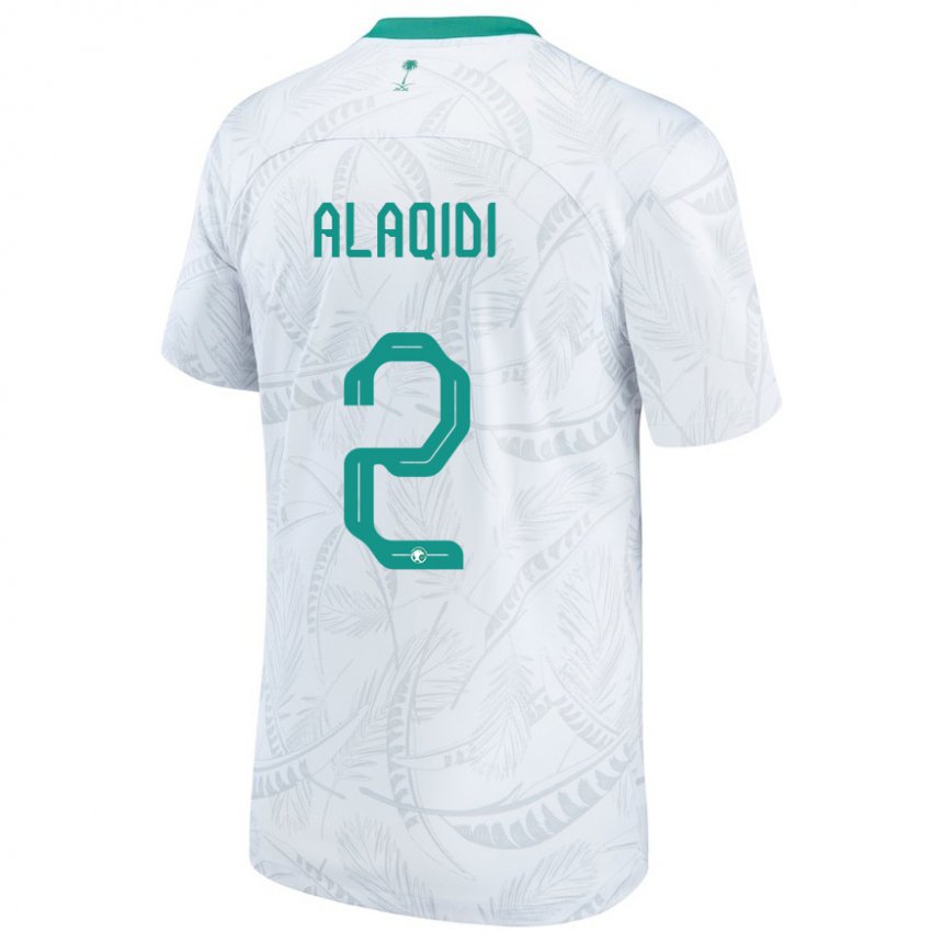 Hombre Camiseta Arabia Saudita Nawaf Alaqidi #2 Blanco 1ª Equipación 22-24 La Camisa Perú