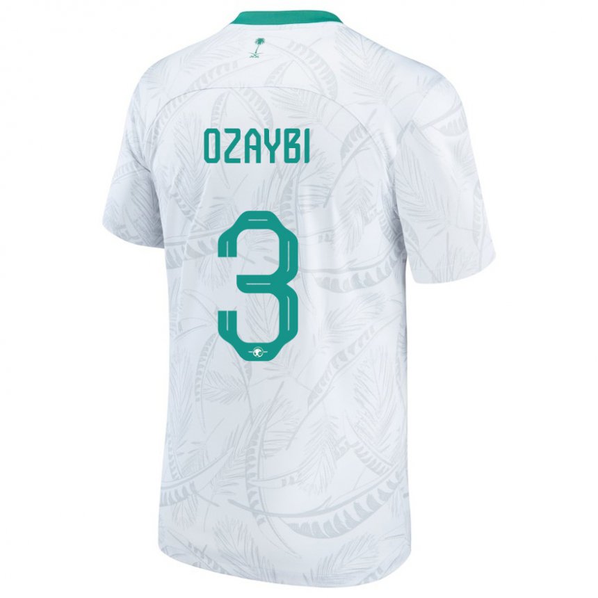 Hombre Camiseta Arabia Saudita Raed Ozaybi #3 Blanco 1ª Equipación 22-24 La Camisa Perú