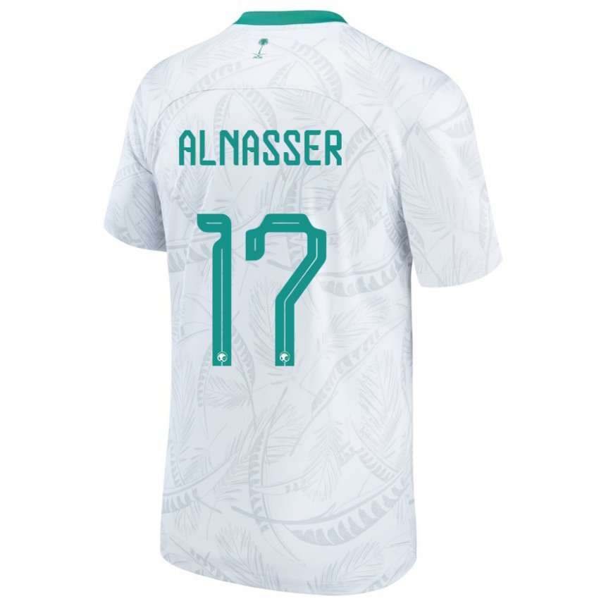 Hombre Camiseta Arabia Saudita Saad Alnasser #17 Blanco 1ª Equipación 22-24 La Camisa Perú