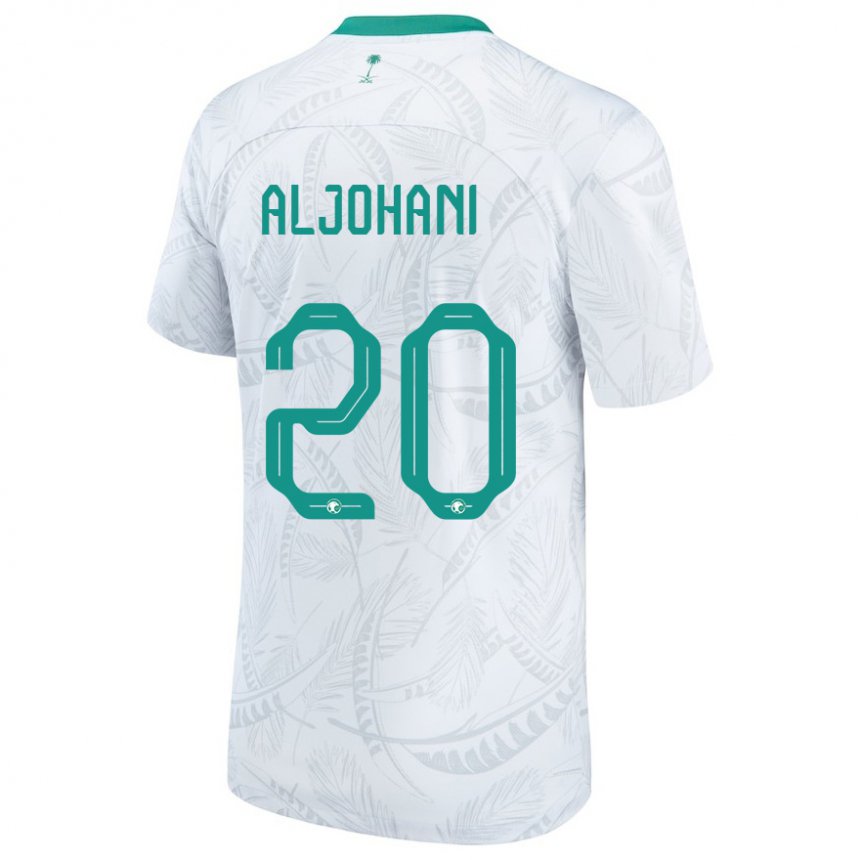 Hombre Camiseta Arabia Saudita Ziyad Aljohani #20 Blanco 1ª Equipación 22-24 La Camisa Perú