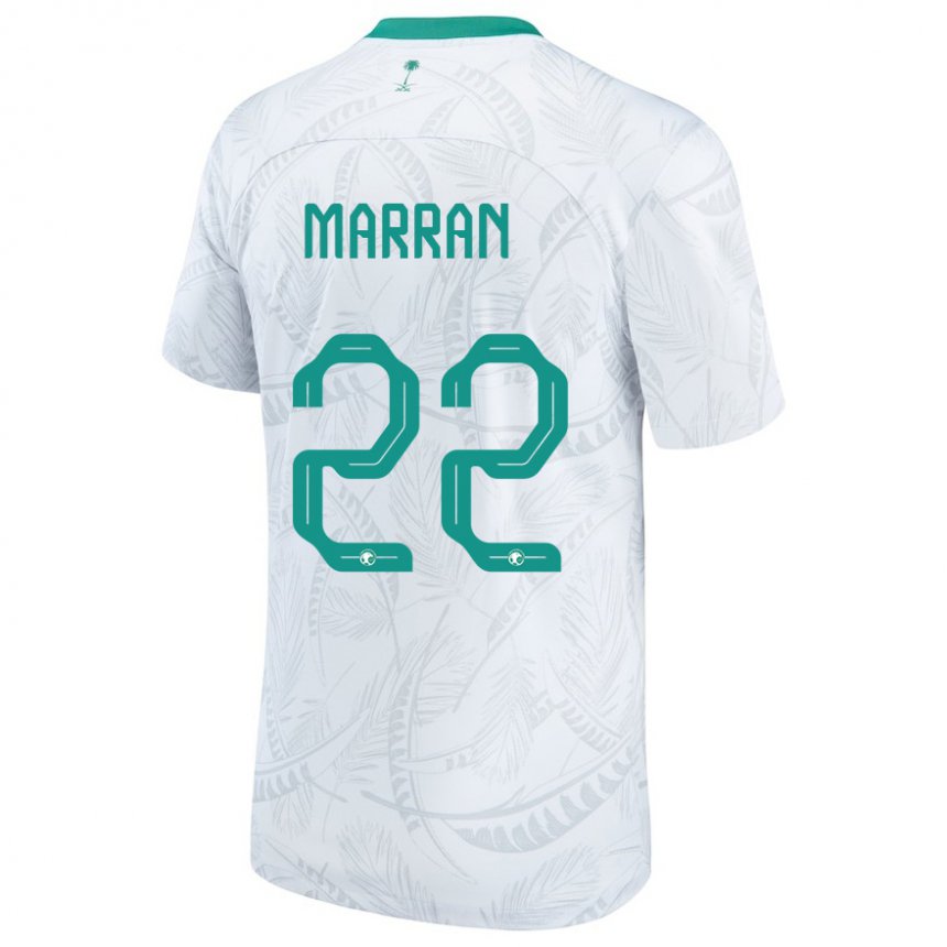 Hombre Camiseta Arabia Saudita Mohammed Marran #22 Blanco 1ª Equipación 22-24 La Camisa Perú