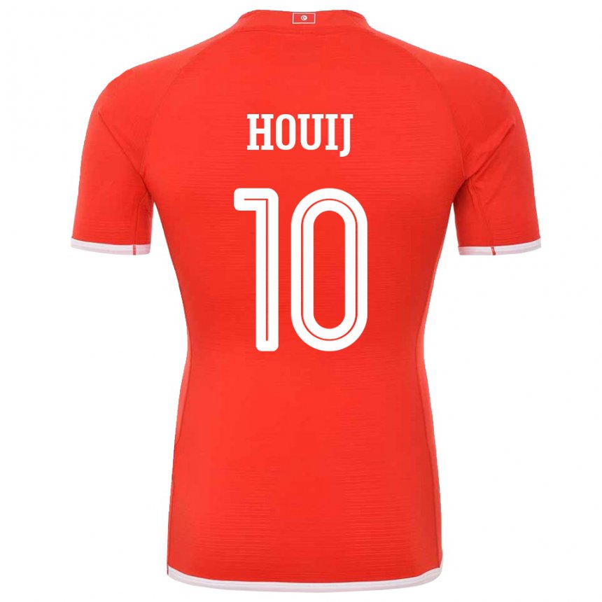 Hombre Camiseta Túnez Mariem Houij #10 Rojo 1ª Equipación 22-24 La Camisa Perú