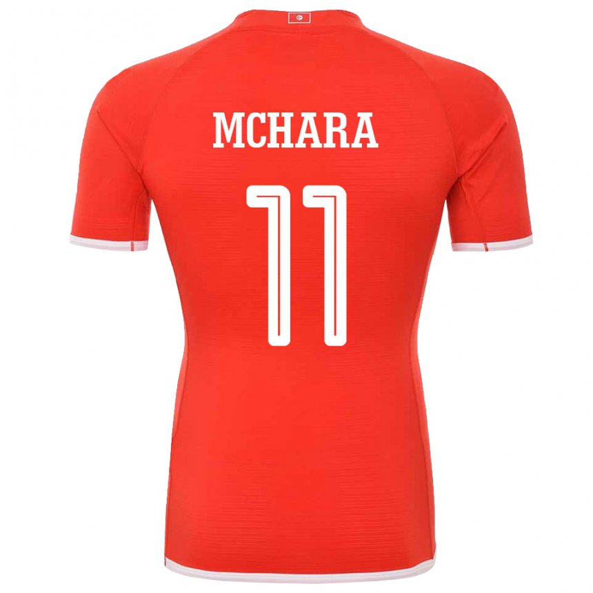 Hombre Camiseta Túnez Imen Mchara #11 Rojo 1ª Equipación 22-24 La Camisa Perú
