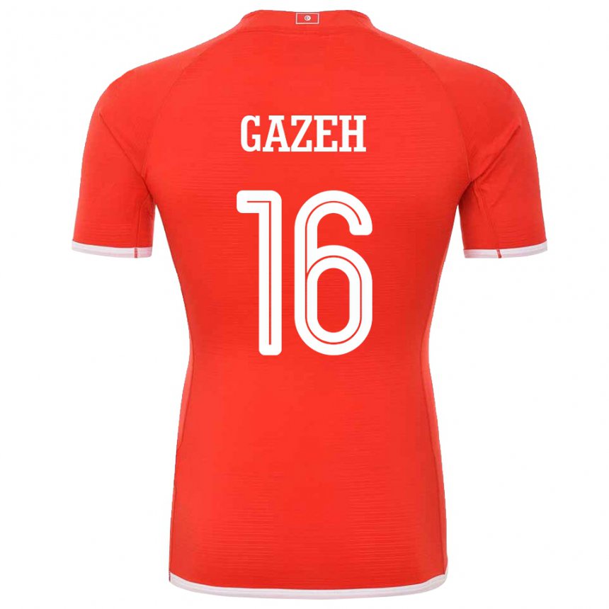 Hombre Camiseta Túnez Raed Gazeh #16 Rojo 1ª Equipación 22-24 La Camisa Perú