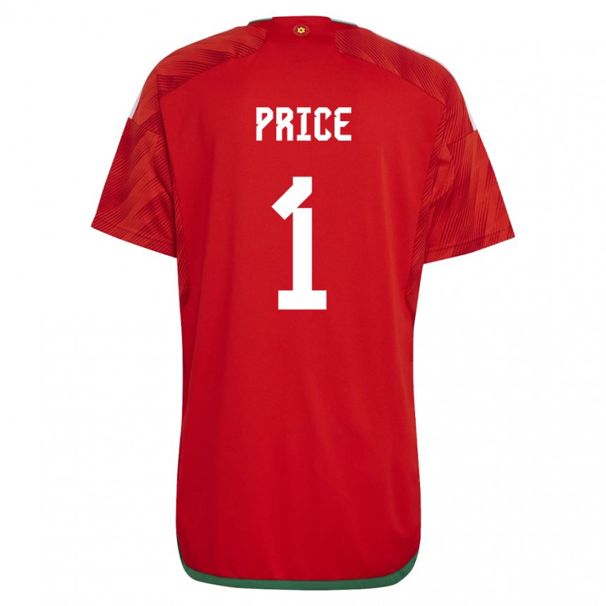 Hombre Camiseta Gales Jo Price #1 Rojo 1ª Equipación 22-24 La Camisa Perú