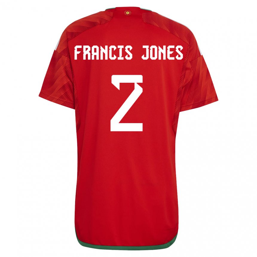 Hombre Camiseta Gales Maria Francis Jones #2 Rojo 1ª Equipación 22-24 La Camisa Perú