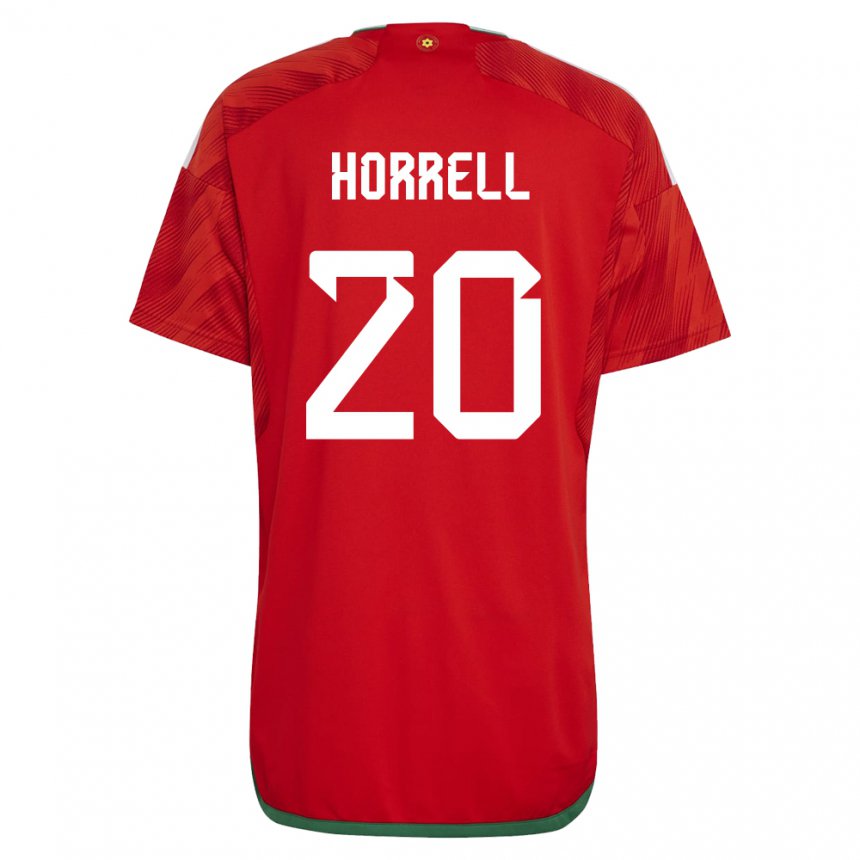 Hombre Camiseta Gales Grace Horrell #20 Rojo 1ª Equipación 22-24 La Camisa Perú