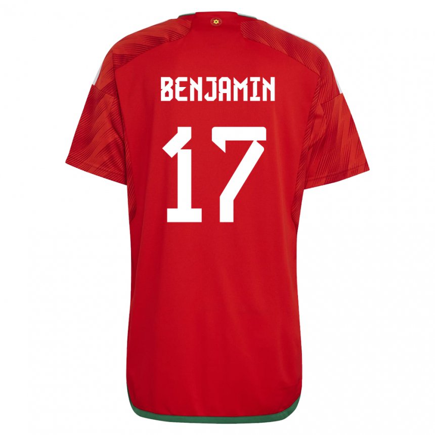 Hombre Camiseta Gales Omari Benjamin #17 Rojo 1ª Equipación 22-24 La Camisa Perú