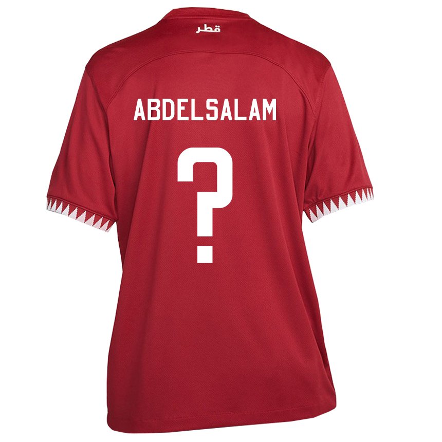 Hombre Camiseta Catar Nasser Abdelsalam #0 Granate 1ª Equipación 22-24 La Camisa Perú