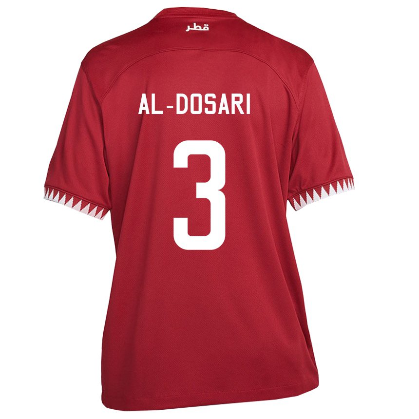 Hombre Camiseta Catar Dana Al Dosari #3 Granate 1ª Equipación 22-24 La Camisa Perú