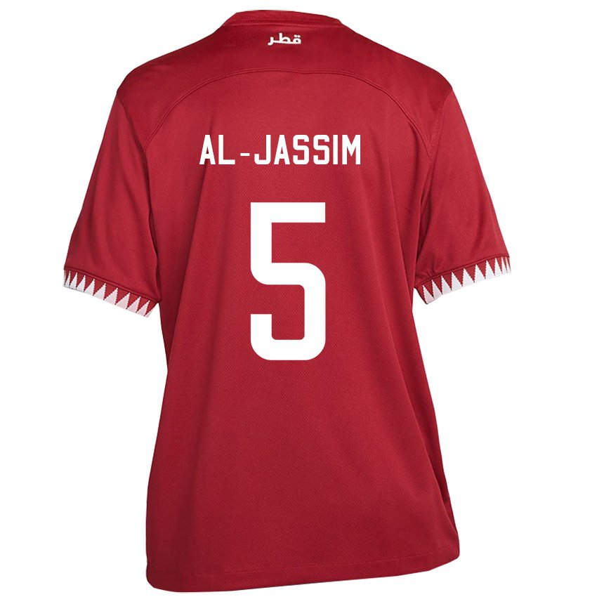 Hombre Camiseta Catar Dana Al Jassim #5 Granate 1ª Equipación 22-24 La Camisa Perú