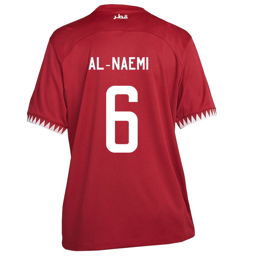 Hombre Camiseta Catar Reem Al Naemi #6 Granate 1ª Equipación 22-24 La Camisa Perú