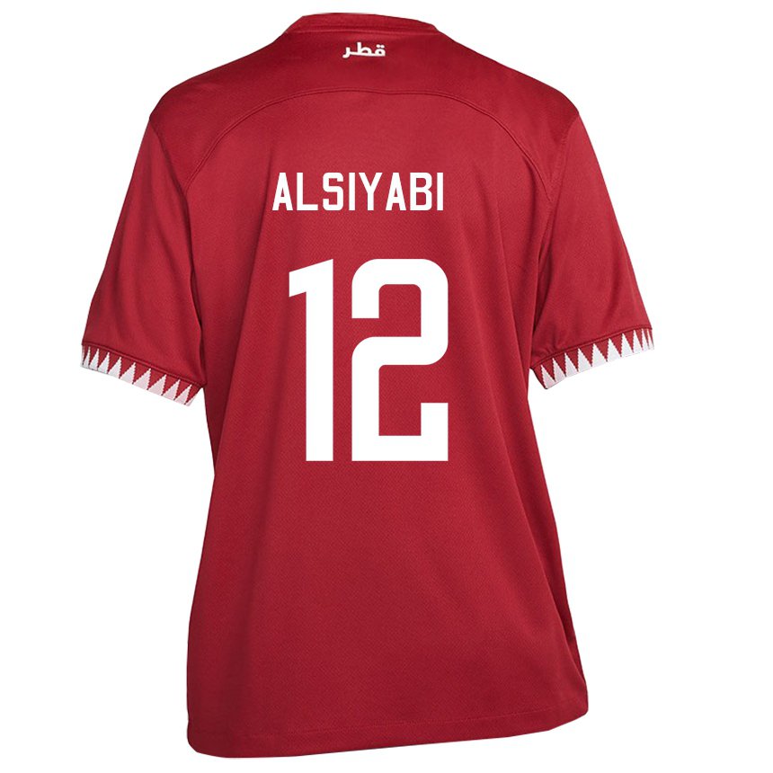 Hombre Camiseta Catar Shaima Alsiyabi #12 Granate 1ª Equipación 22-24 La Camisa Perú