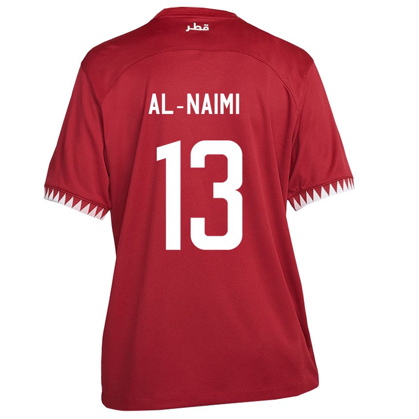 Hombre Camiseta Catar Zahra Al Naimi #13 Granate 1ª Equipación 22-24 La Camisa Perú