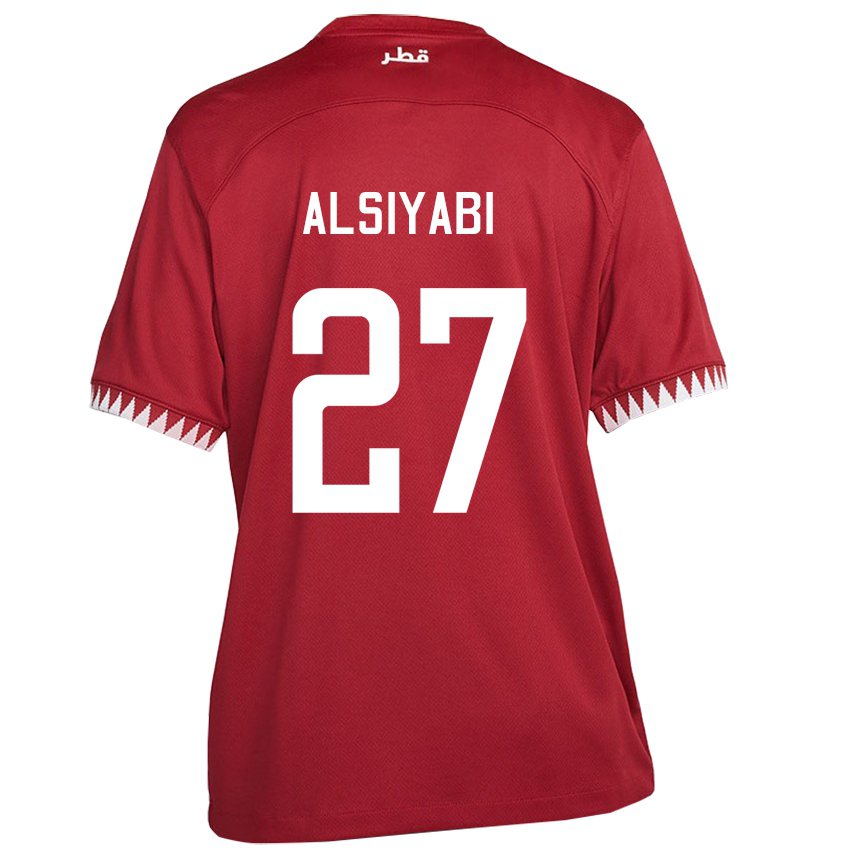 Hombre Camiseta Catar Nasra Alsiyabi #27 Granate 1ª Equipación 22-24 La Camisa Perú