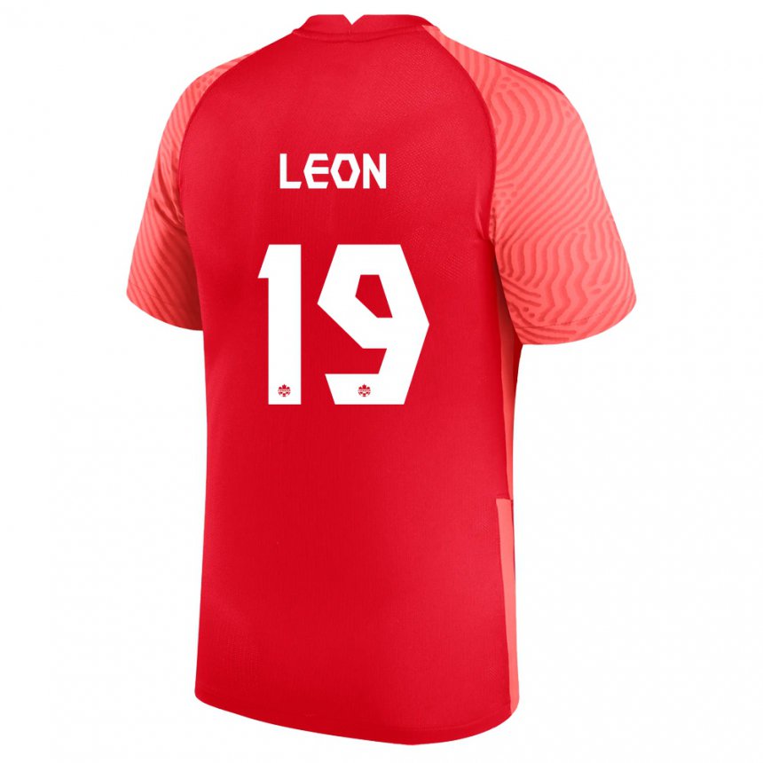 Hombre Camiseta Canadá Adriana Leon #19 Rojo 1ª Equipación 22-24 La Camisa Perú