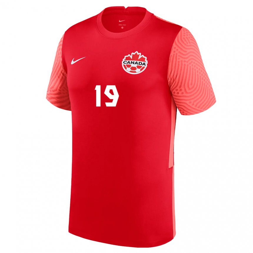 Hombre Camiseta Canadá Adriana Leon #19 Rojo 1ª Equipación 22-24 La Camisa Perú