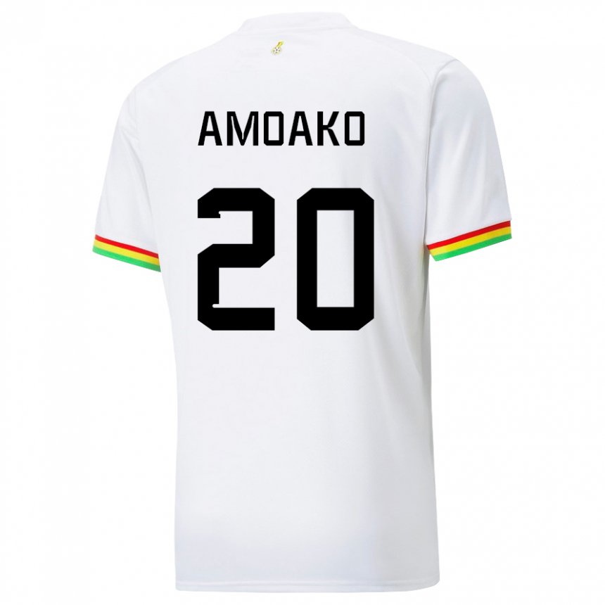 Hombre Camiseta Ghana Linda Amoako #20 Blanco 1ª Equipación 22-24 La Camisa Perú