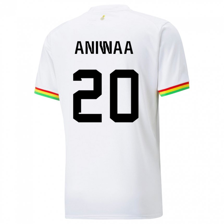 Hombre Camiseta Ghana Louisa Aniwaa #20 Blanco 1ª Equipación 22-24 La Camisa Perú