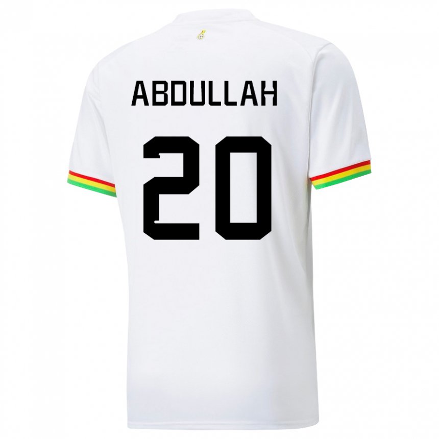 Hombre Camiseta Ghana Razak Abdullah #20 Blanco 1ª Equipación 22-24 La Camisa Perú