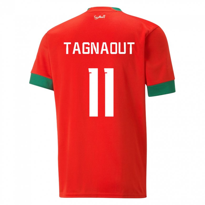 Hombre Camiseta Marruecos Fatima Tagnaout #11 Rojo 1ª Equipación 22-24 La Camisa Perú