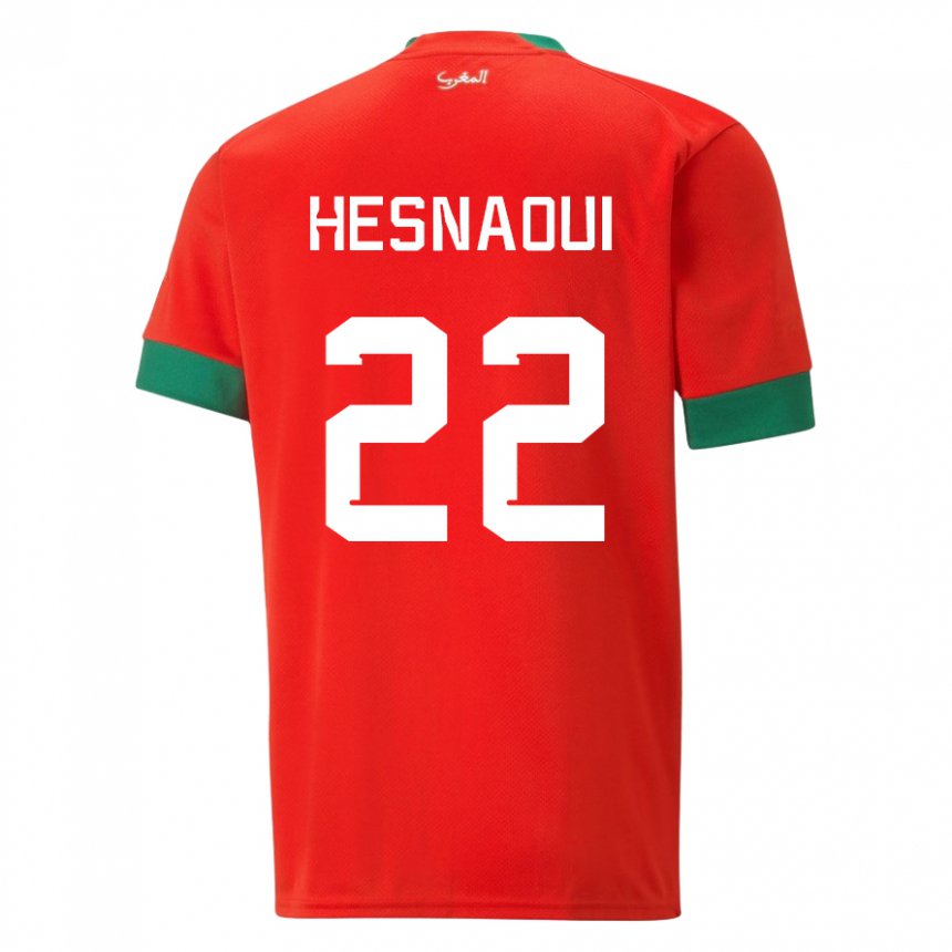 Hombre Camiseta Marruecos Hind Hesnaoui #22 Rojo 1ª Equipación 22-24 La Camisa Perú