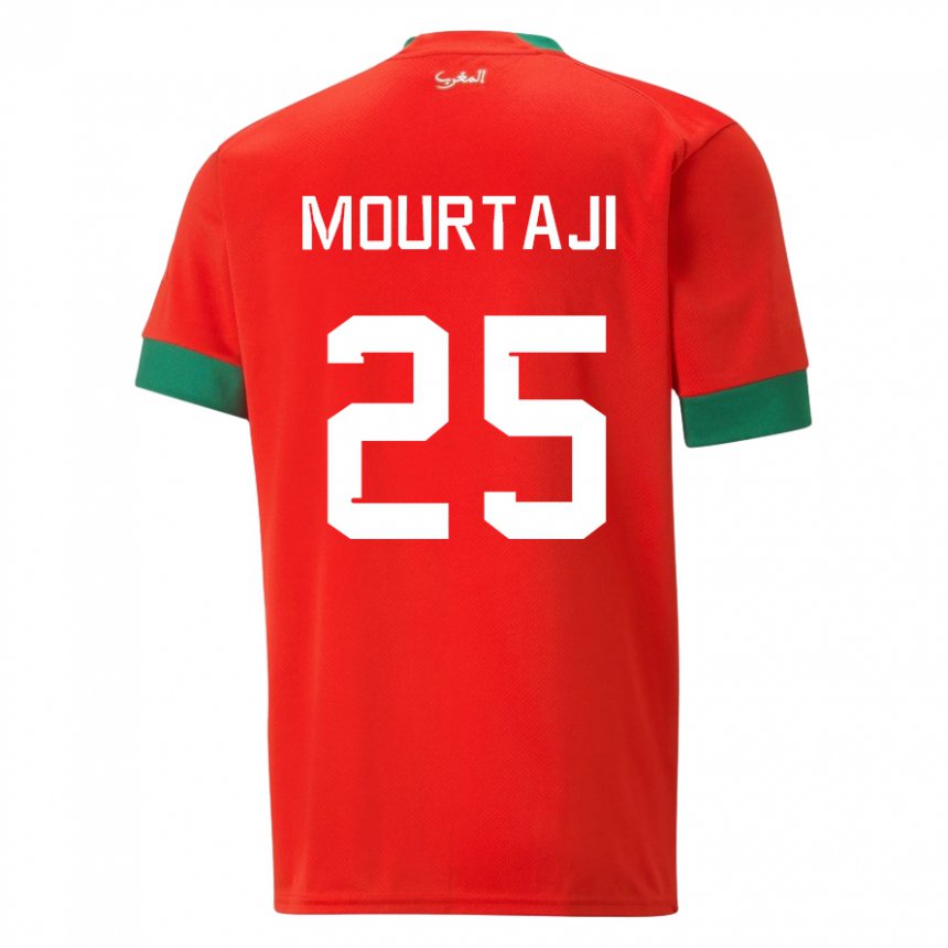 Hombre Camiseta Marruecos Chaymaa Mourtaji #25 Rojo 1ª Equipación 22-24 La Camisa Perú