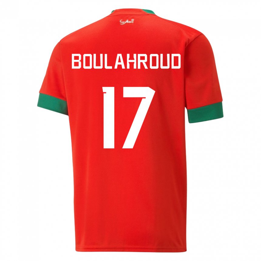 Hombre Camiseta Marruecos Charaf Eddine Boulahroud #17 Rojo 1ª Equipación 22-24 La Camisa Perú