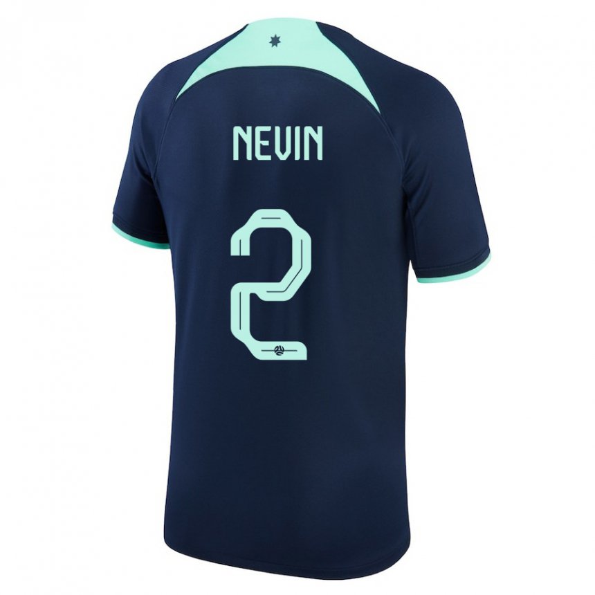 Hombre Camiseta Australia Courtney Nevin #2 Azul Oscuro 2ª Equipación 22-24 La Camisa Perú