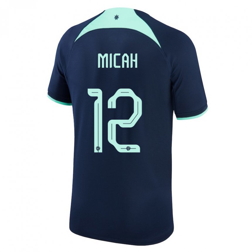 Hombre Camiseta Australia Teagan Micah #12 Azul Oscuro 2ª Equipación 22-24 La Camisa Perú