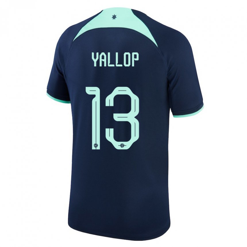 Hombre Camiseta Australia Tameka Yallop #13 Azul Oscuro 2ª Equipación 22-24 La Camisa Perú