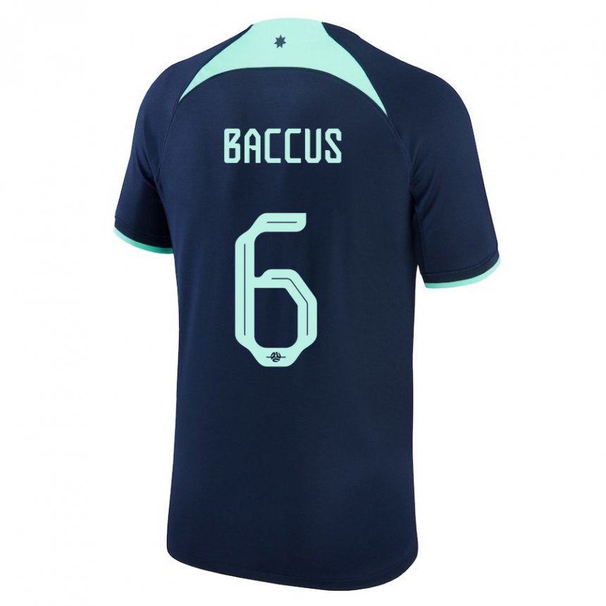 Hombre Camiseta Australia Keanu Baccus #6 Azul Oscuro 2ª Equipación 22-24 La Camisa Perú