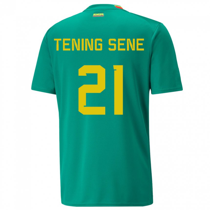 Hombre Camiseta Senegal Tening Sene #21 Verde 2ª Equipación 22-24 La Camisa Perú