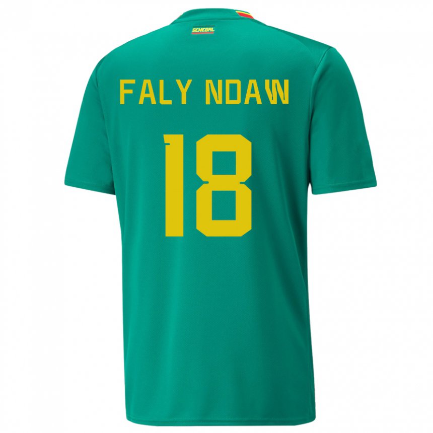 Hombre Camiseta Senegal Faly Ndaw #18 Verde 2ª Equipación 22-24 La Camisa Perú