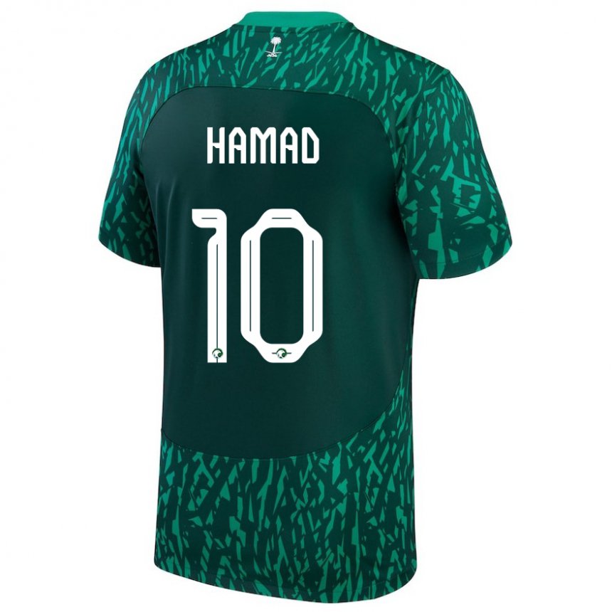 Hombre Camiseta Arabia Saudita Sarah Hamad #10 Verde Oscuro 2ª Equipación 22-24 La Camisa Perú