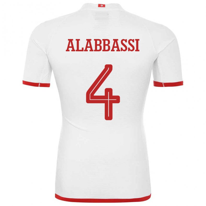 Hombre Camiseta Túnez Chaima Alabbassi #4 Blanco 2ª Equipación 22-24 La Camisa Perú