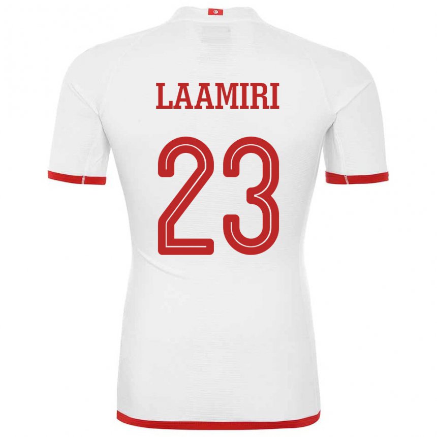 Hombre Camiseta Túnez Soumaya Laamiri #23 Blanco 2ª Equipación 22-24 La Camisa Perú