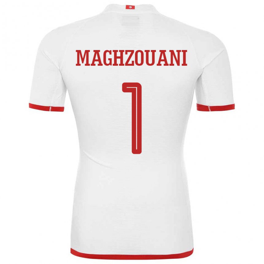 Hombre Camiseta Túnez Wassim Maghzouani #1 Blanco 2ª Equipación 22-24 La Camisa Perú