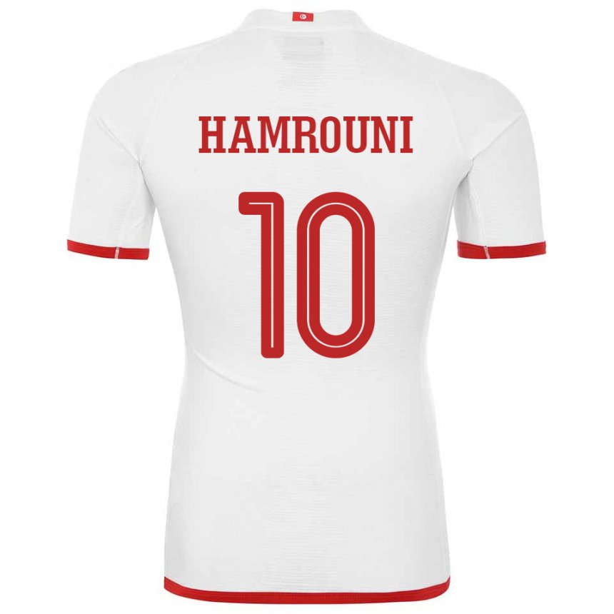 Hombre Camiseta Túnez Rayen Hamrouni #10 Blanco 2ª Equipación 22-24 La Camisa Perú