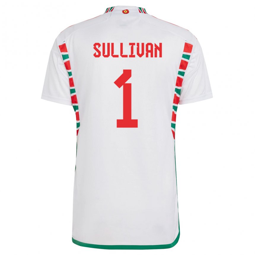 Hombre Camiseta Gales Laura O Sullivan #1 Blanco 2ª Equipación 22-24 La Camisa Perú