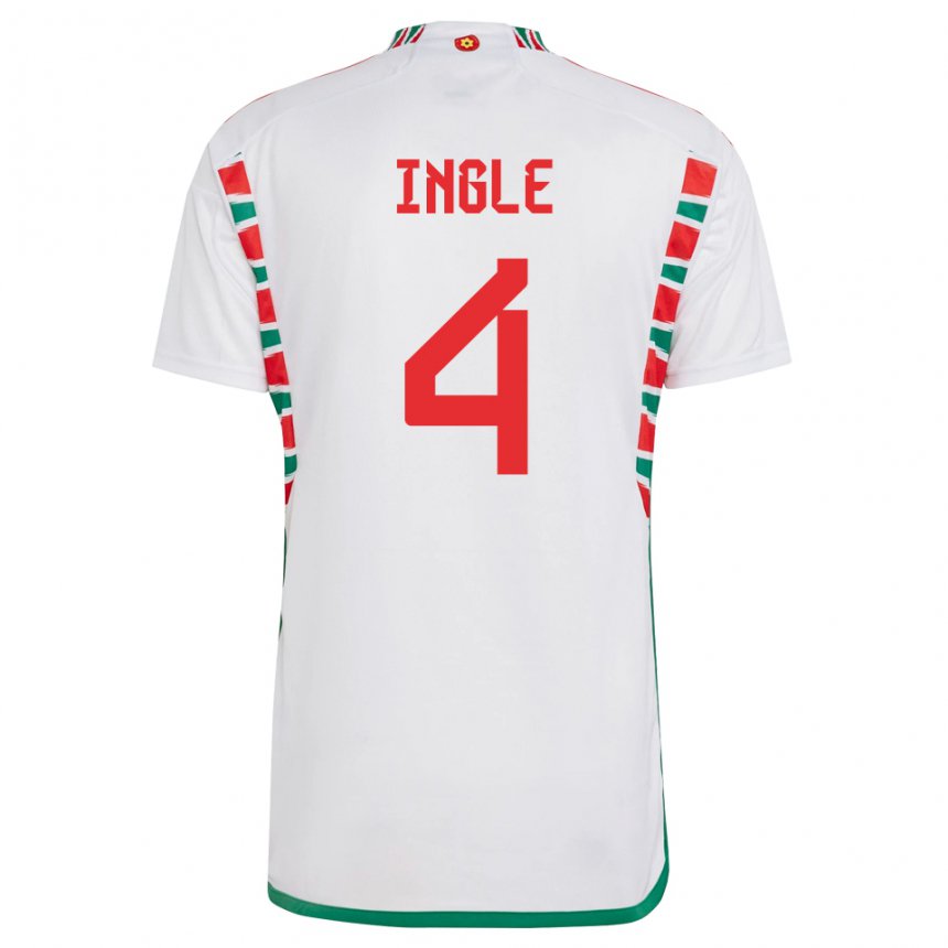 Hombre Camiseta Gales Sophie Ingle #4 Blanco 2ª Equipación 22-24 La Camisa Perú