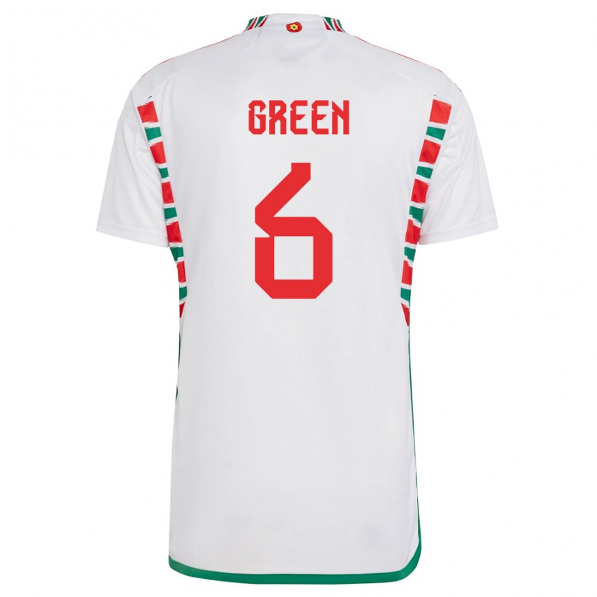 Hombre Camiseta Gales Josephine Green #6 Blanco 2ª Equipación 22-24 La Camisa Perú