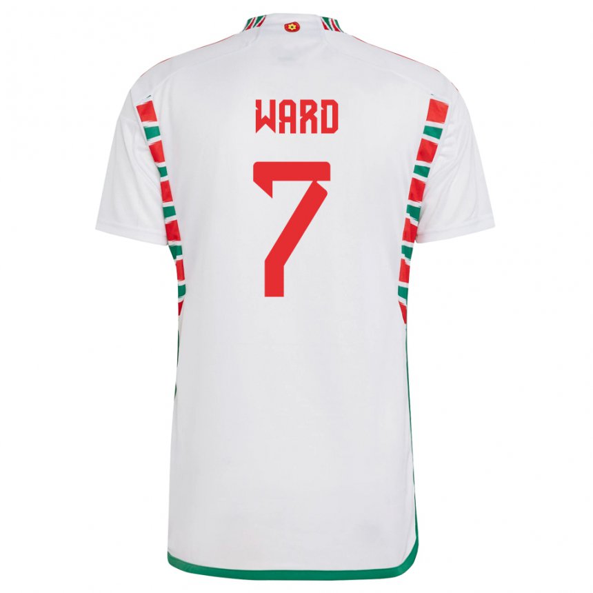 Hombre Camiseta Gales Helen Ward #7 Blanco 2ª Equipación 22-24 La Camisa Perú