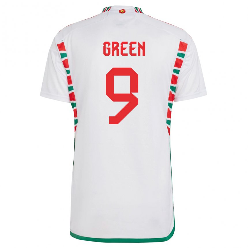 Hombre Camiseta Gales Kayleigh Green #9 Blanco 2ª Equipación 22-24 La Camisa Perú