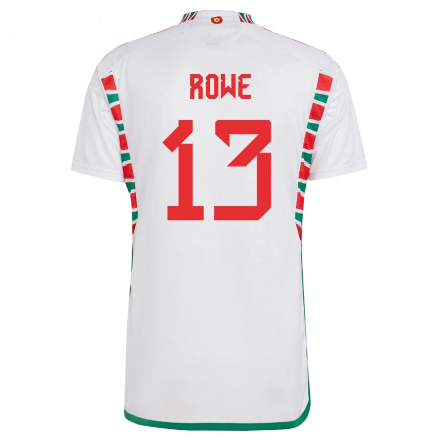 Hombre Camiseta Gales Rachel Rowe #13 Blanco 2ª Equipación 22-24 La Camisa Perú