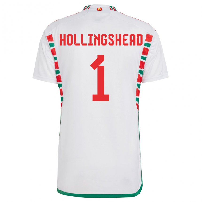 Hombre Camiseta Gales Ronnie Hollingshead #1 Blanco 2ª Equipación 22-24 La Camisa Perú