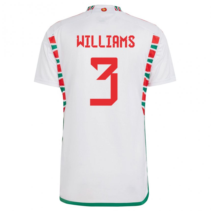 Hombre Camiseta Gales Zac Williams #3 Blanco 2ª Equipación 22-24 La Camisa Perú